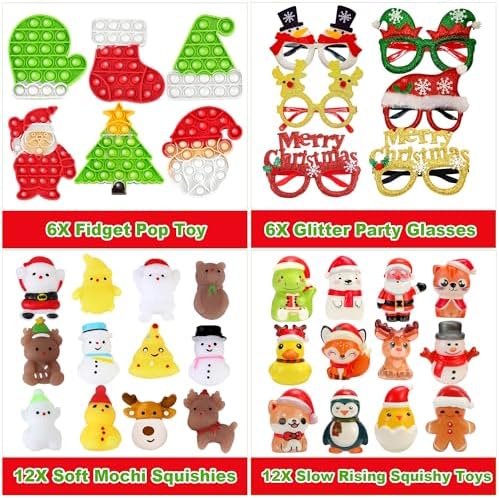 358PCS Christmas Party Favors Supplies Decoration, Goodie Bag Pinata Stocking Stuffers Bulk, Treasure Box Toy for Classroom Rewards, Advent Calendar Stuff Filler, Carnival Prizes, Xmas Birthday Gifts