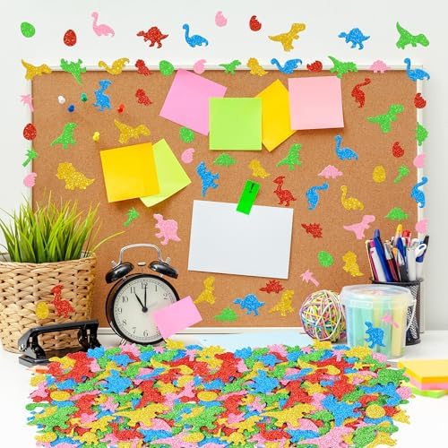 425Pcs Foam Stickers Glitter 3D Dinosaur Foam Shape Sticker,Dinosaurs