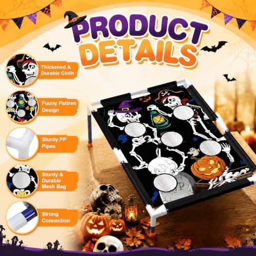 Viorawhite Bean Bag Toss Game for Kids, Portable Cornhole Set