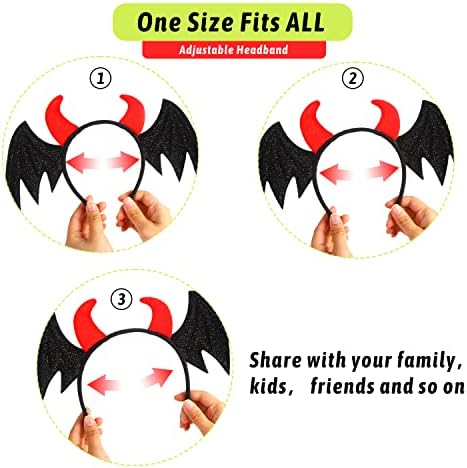 CCINEE 6 Pack Halloween Headbands Assorted Element Costume Headbands Eyeball Bat Spider Ghost Pumpkin Head Wears for Halloween Party Supply Cosplay Decoration