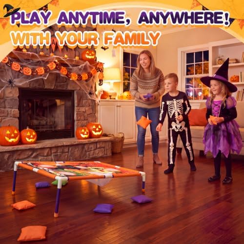 Viorawhite Bean Bag Toss Game for Kids, Portable Cornhole Set