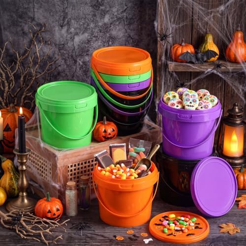 Funnymoom 20 Pack 48 oz Halloween Trick or Treat Candy Buckets for Parties