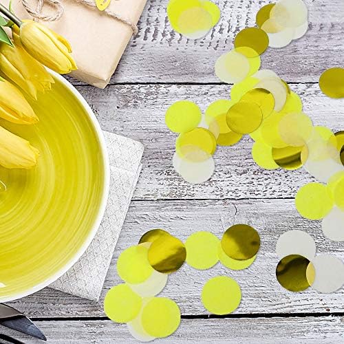 VCOSTORE Gold and Yellow Round Tissue Confetti for Baby Shower Wedding Decor