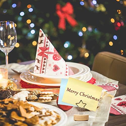 YBB 12 Pcs Christmas Place Card Holders, Picture Memo Note Photo Clips