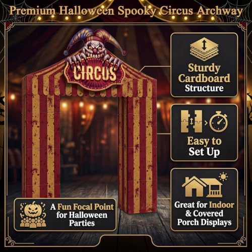 Pajean Halloween Circus Cardboard Archway Standee 49x63 in Doorway Prop