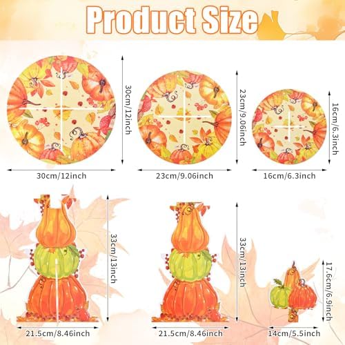 Gistome 3-Tier Pumpkin Cupcake Stand – Autumn Harvest Dessert Display Holder for Fall Parties, Thanksgiving Table, and Seasonal Decorations