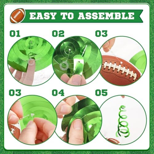 Football Decorations - 24 Pcs Football Hanging Swirl