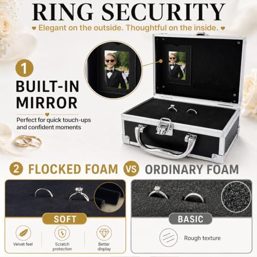 Ring Security Wedding Ring Bearer Box Gifts Set