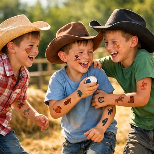 Cowboy Party Temporary Tattoos for Kids Cowboy Theme Party Decorations