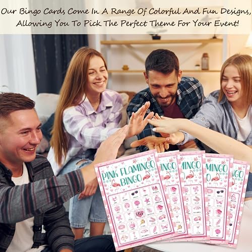 Flamingo Bingo Game Cards For Adults, Pink Flamingo Bingo Cards Game For Family Hawaiian Holidays Friends Gatherings, Ideal For Summer Luau Party Game, 24 Players Birthday Party Supplies Favors, 008
