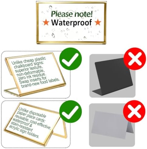 20pcs Food Labels for Party Buffet, 3.5"x2"Acrylic Sign Holder,Place Cards
