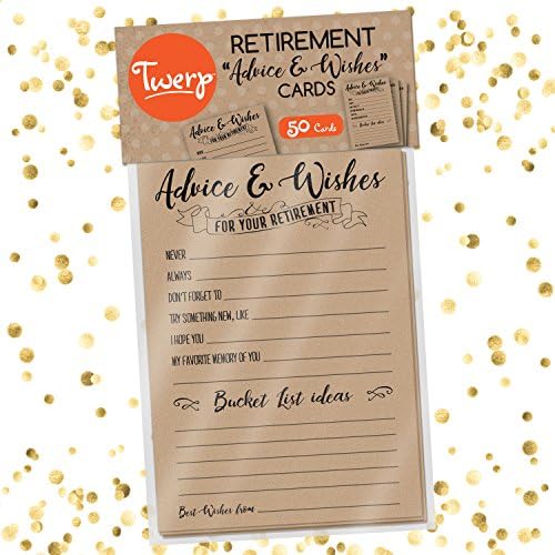 Twerp 50 Retirement Party Advice and Wishes Cards | Retirement Party Decorations and Supplies for the Newly Retired | Guest Book Alternative