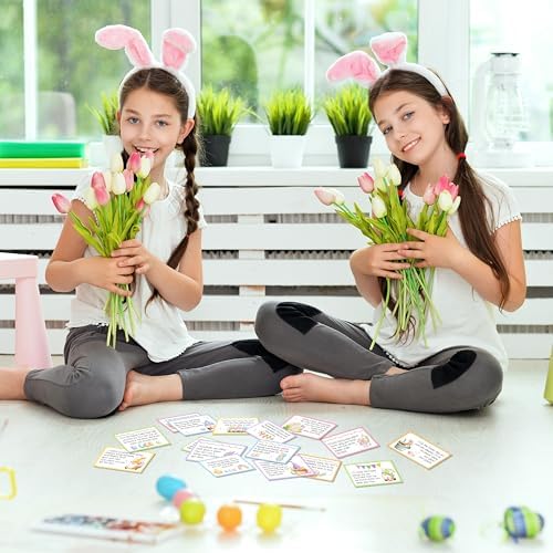 Easter Scavenger Hunt Game, Easter Gnome Treasure Hunt Clue Cards with Envelopes, Easter Egg Hunt Party Game for Adults and Family, Indoor Outdoor Activities – A01