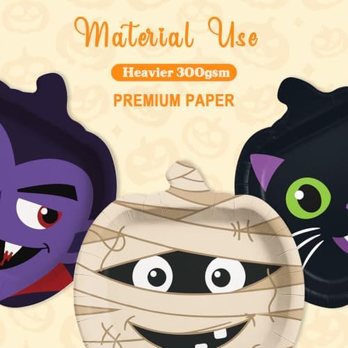 Halloween Paper Plates 9 Inch 60 Pack