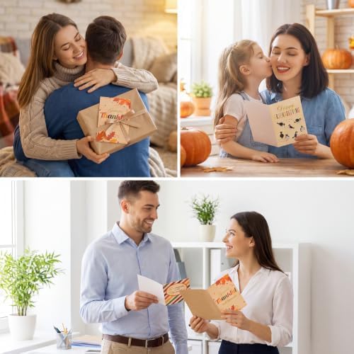 36 Pack Thanksgiving Cards with Envelopes & Stickers, 4 x 6 in, 6 Designs