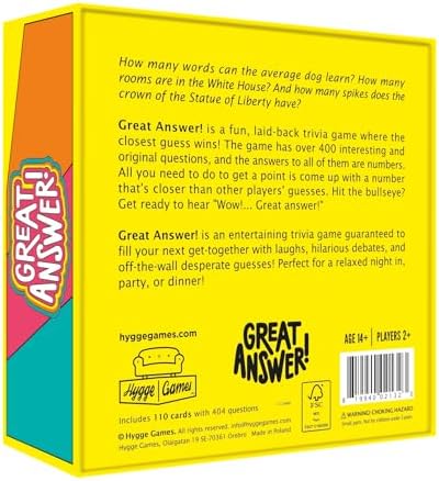 Hygge Games Great Answer! Fun Family Trivia Game