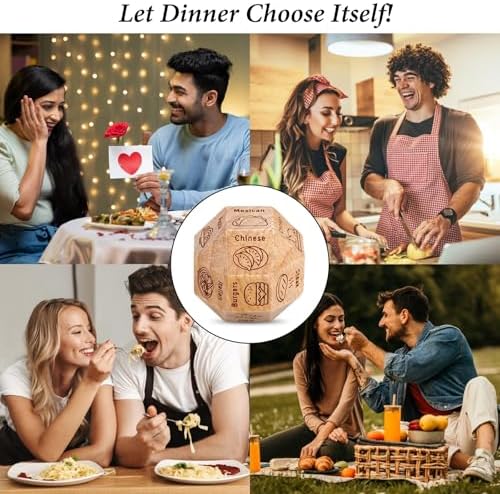 5 Year Anniversary Wood Gift for Him Her Couples Food Dice 5th Anniversary