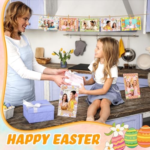 AmazingSpark 50 Pack Easter Paper Picture Frames Photo Cards 5 Designs
