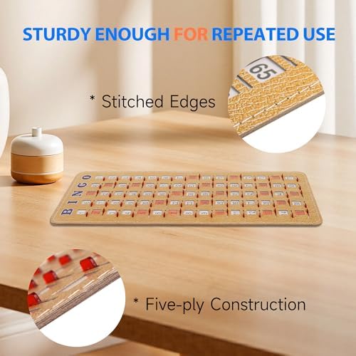 GSE Stitched Bingo Master Card with Sliding Windows, Reusable Shutter Card