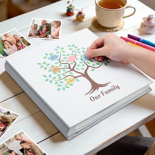 Family Tree 4x6 Photo Album, 600 Pocket Family Memory Book, Beige