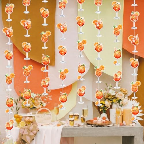 Xinnun 8 Pcs Sunset Party Decorations Tequila Sunrise Banners Garlands