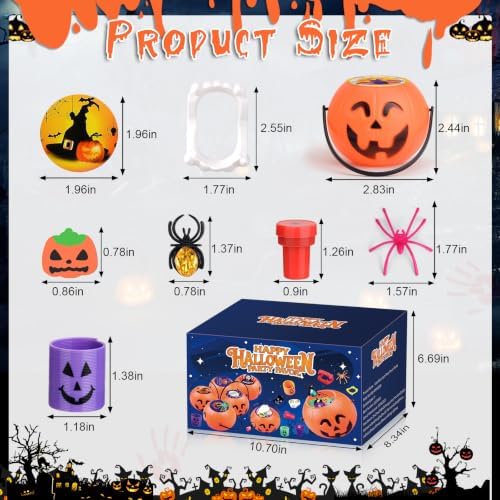 432PCS Halloween Party Favors, Mini Pumpkin Buckets, Halloween Toys