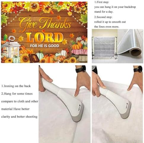 Give Thanks to The Lord Banner Backdrop 10x8FT Christian Thanksgiving Decorations Background Autumn Maple Leaves Pumpkins Religious Thanksgiving Harvest Party Supplies Wall Decor