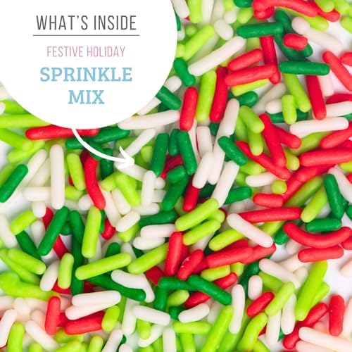 Sweets Indeed Cookie Cutters with Sprinkle Mix & Candy Eyeballs – 2 oz Sprinkles, Food-Safe Cookie Cutters, Baking & Decorating Kit (Christmas)