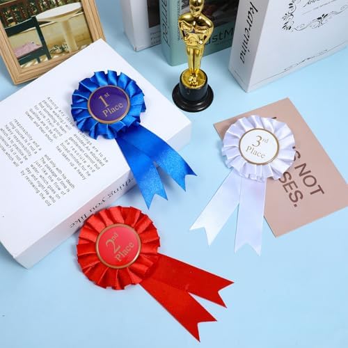 3 Pack Award Ribbons, Prize Ribbon, 1st 2nd 3rd Place Ribbons