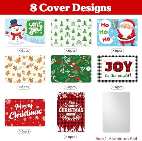Tuzuaol 48 PCS Christmas Cookie Tins with Lid, Foil Treat Containers for Holiday Gift Giving Party Supplies Decorations and Disposable Food Storage
