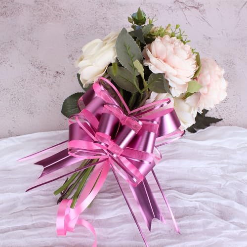 WEWILUCK 15PCS Hot Pink Bows for Gift Wrapping, Gift Bows for Presents