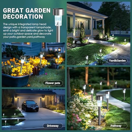 GIGALUMI Outdoor Waterproof Solar Garden Lights, 20 Pack Cold White