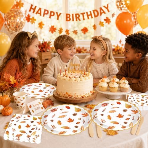40PCS Fall Paper Plates and Napkins Set