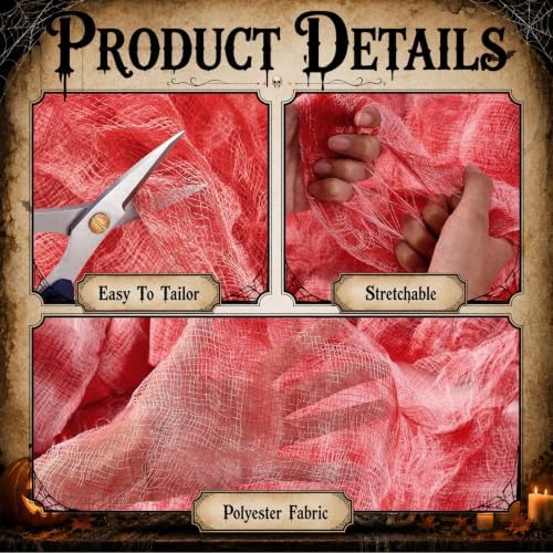 600 x 80 in Halloween Creepy Cloth for Yard and Outdoor Decorations, Blood