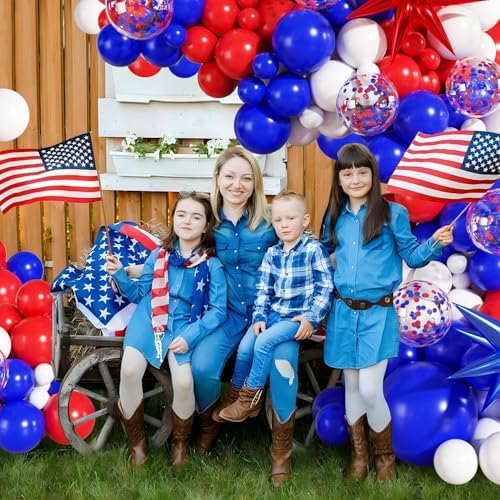 Red White Blue Balloon Arch Kit for Birthday Party Decorations