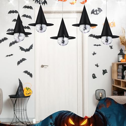 Seematn 12 Set Halloween Disco Decorations Hanging Disco Witch