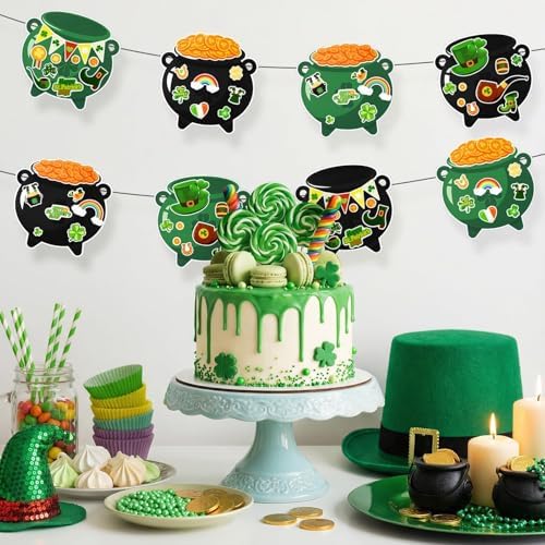 JUNEBRUSHS 32 Pcs St. Patricks Day Craft Kits for Party Activities Gifts