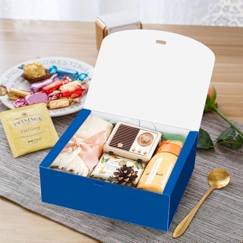 PEKGRIL 15 PCs Gift Boxes, 10X8X4 Inch Proposal Box with Ribbon, Blue Box