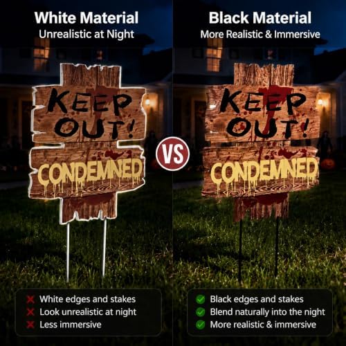 Halloween Decorations Outdoor Yard Signs, 6 Pcs 16.5" Double-Sided Graveyard Tombstones & Beware Props, Scary Zombie Stakes for Lawn Cemetery Setup, Haunted Houses and Trick or Treat Party Decor