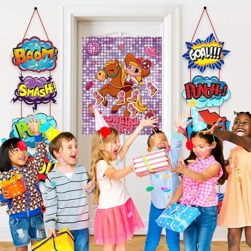 Western Cowgirl Birthday Party Games for Kids Pin The Boot on The Cowgirl Game for Western Rodeo Disco Birthday Party Decorations Favors Supplies - 24 Stickers