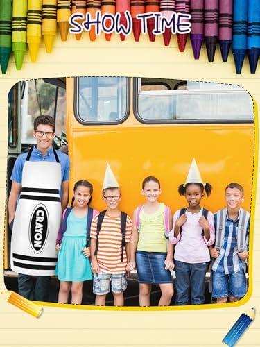 Teenyyou Crayon Costume with Apron and Cone Hat Adult