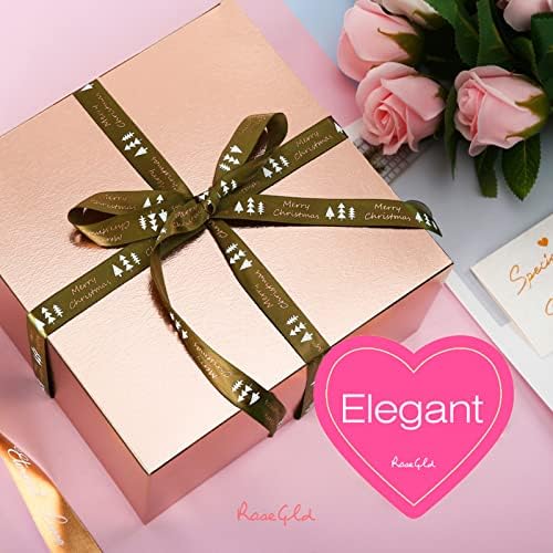 ROSEGLD 30 Gift Boxes 8x8x4 Inches, Rose Gold Gift Boxes with Lids