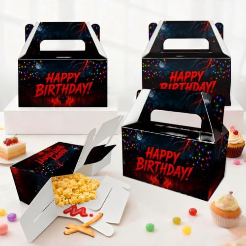 12 Pack Retro Horror Party Favor Boxes 80s Sci-Fi Birthday Treat Bags