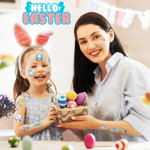 Easter Basket Stuffers -150PCS Easter Tattoos for Kids | Easter Egg Fillers Stickers for Boys Girls, Easter Games Gifts Crafts Party Favors Accessories | Easter Basket Stuffers for Children