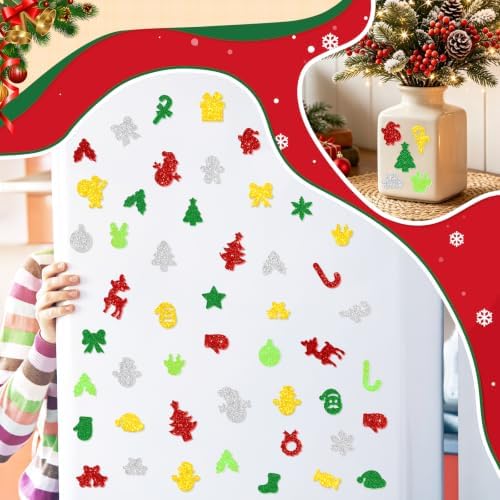 400 PCS Christmas Foam Stickers, Glitter Foam Stickers for Kids Crafts