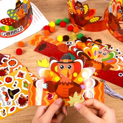36 Set Thanksgiving Turkey Hat Craft Kits for Kids