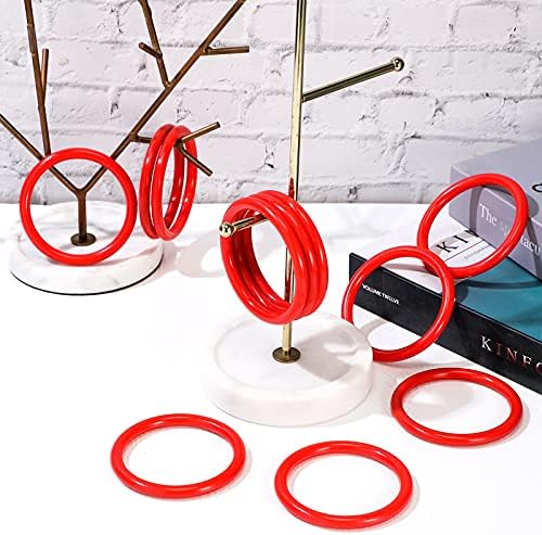 Meooeck 48 Pcs Ring Toss Rings 2.9" Red Plastic Carnival Party Game