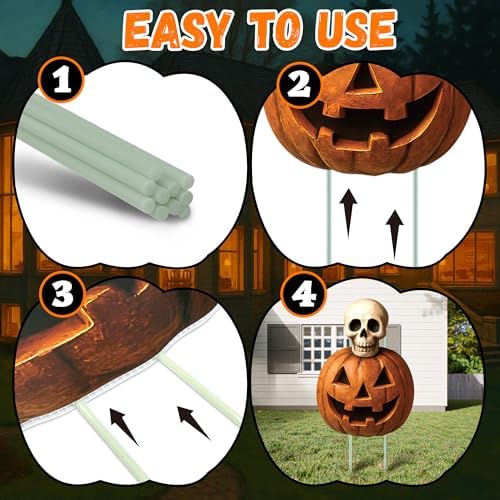 6 Pack Halloween Yard Signs, Large Halloween Yard Decorations with Stakes, Waterproof Scary Outdoor Holiday Decor for Yard Lawn Garden, 16” Big Size