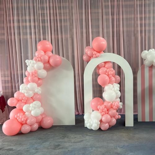 Pink Balloons Arch Kit, 124pcs Pink and White Balloons