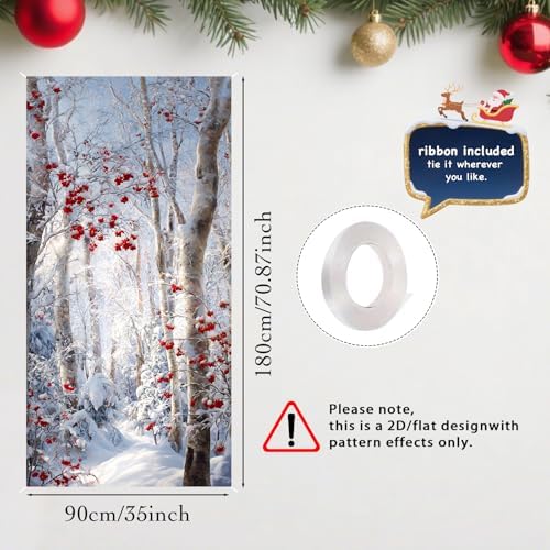 Nuxovilar Christmas Door Banner Polyester 35x70 Inches